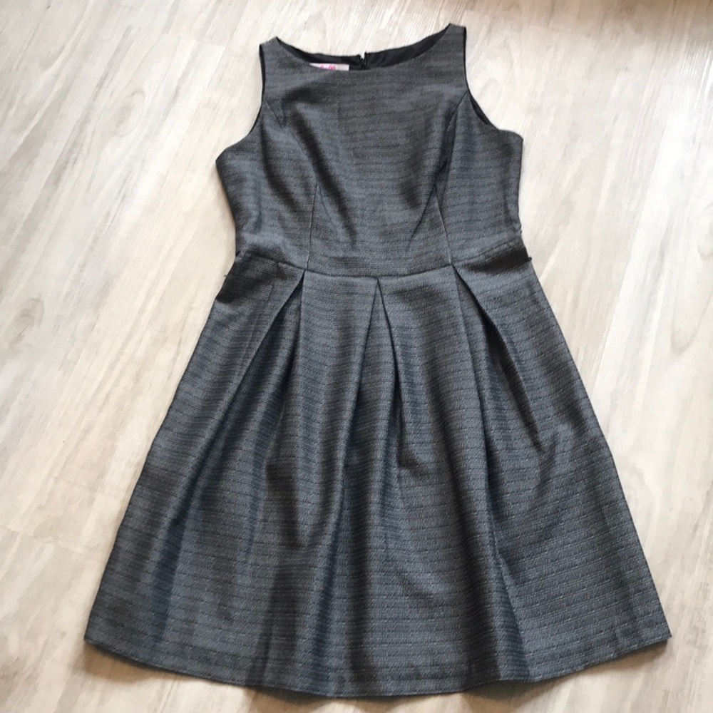 Black and grey pleated dress
